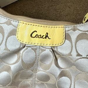 Coach Beige and Yellow Crossbody Bag